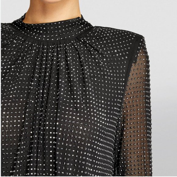 ✨🆕✨ Self-Portrait Studded Rhinestone Mesh Top - Picture 3 of 8